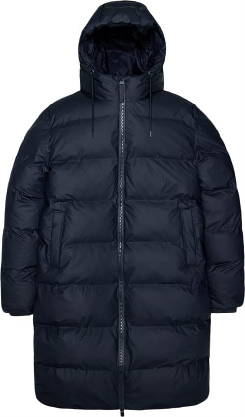 Rains Alta Longer Puffer Jacket W3t4 Kvinde Navy Regnjakker Str M - hos Magasin