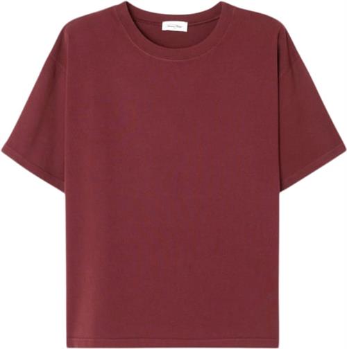 American Vintage Fiz02ah24 Kvinde Burgundy Kortærmede T-shirts Str L - Bomuld hos Magasin