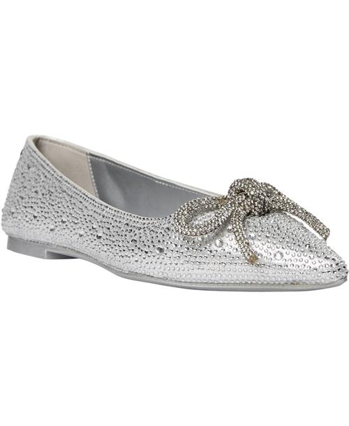 Se Steve Madden Elinar Ballerina Kvinde Silver Ballerinaer Str 40 - hos Magasin ved Magasin