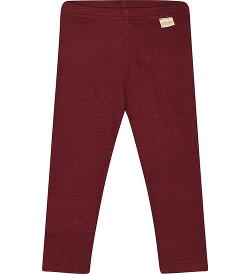 Se Petit Piao Leggings - Rib - Modal - Dark Cherry ved KidsWorld