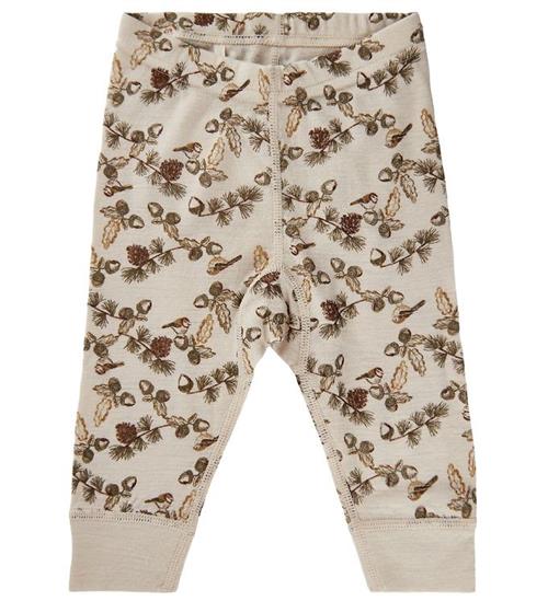 Se CeLaVi Leggings - Uld - Covert Green m. Print ved KidsWorld