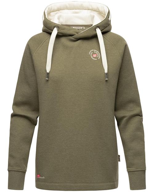 MARIKOO Sweatshirt 'Airii'  oliven / brandrød / naturhvid