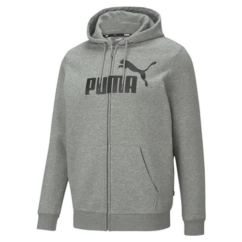 PUMA Sportssweatjakke 'Essentials'  grå-meleret / sort