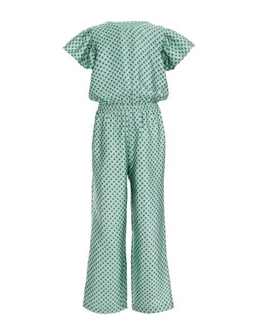 Se WE Fashion Overall  mint / mørkegrøn / hvid ved About You