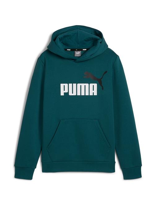 Se PUMA Sweatshirt 'ESS+'  smaragd / sort / hvid ved About You