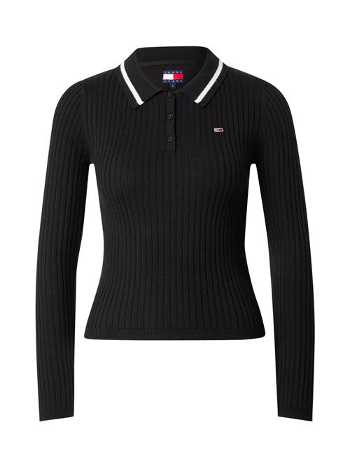 Se Tommy Jeans Pullover 'ESSENTIAL'  sort / hvid ved About You