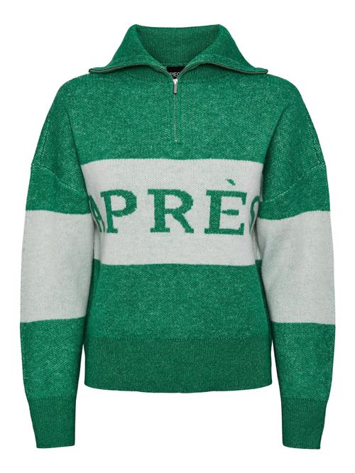 Se PIECES Pullover 'Jordan'  græsgrøn / hvid ved About You