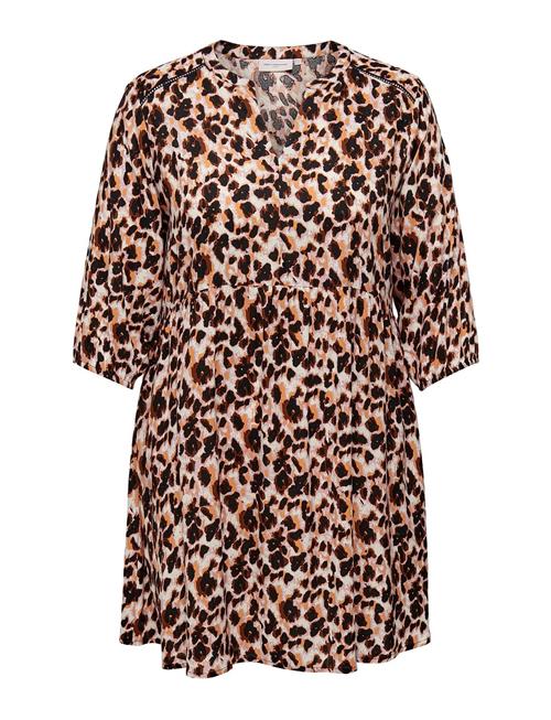 ONLY Carmakoma Carsunva Life 3/4 Knee Dress Aop ONLY Carmakoma Brown