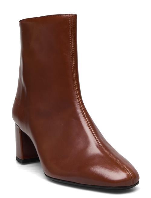 ANGULUS Bootie - Block Heel - With Zippe ANGULUS Brown