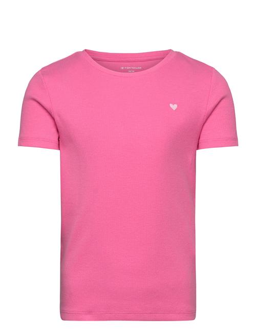 Solid Rib T-Shirt Tom Tailor Pink