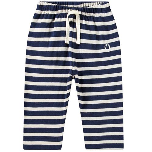 Se Molo GOTS Saxon Stribede Bukser Oceanic Stripe | Marine blå | 74 cm ved Babyshop