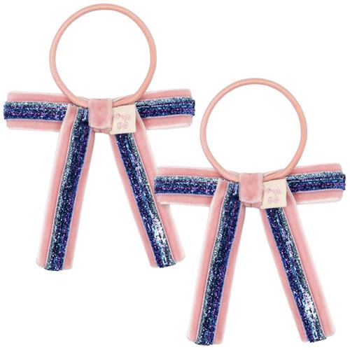 Se Konges Sløjd 2 PACK VELVET BOW ELASTIC | Lyserød | 0 ved Babyshop