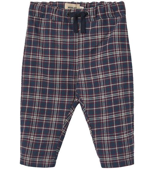 Se Wheat Whaet Bukser - Gustav - Navy Check ved KidsWorld