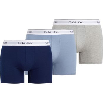 Calvin Klein 3P Modern Cotton Stretch Boxer Brief Blå/Grå bomuld Small Herre