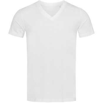 Stedman James Organic Men V-Neck Hvid økologisk bomuld X-Large Herre