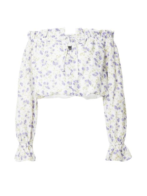 Gina Tricot Bluse  grøn / lavendel / hvid