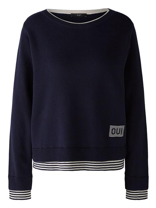 OUI Pullover 'Leeza'  mørkeblå / hvid