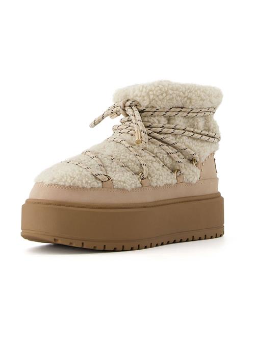 Se Bershka Snowboots  beige / guld / sort / uldhvid ved About You