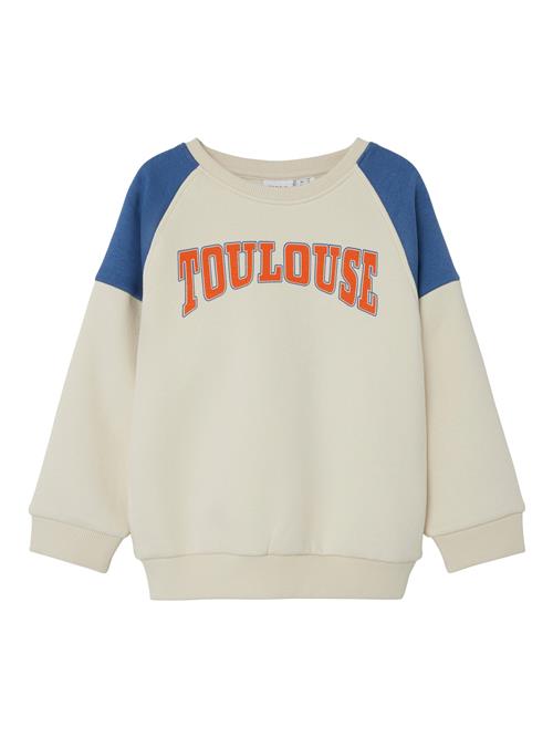 NAME IT Sweatshirt 'NMMOSCAR'  beige / blå / orange