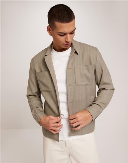 Les Deux Marseille Herringbone Jacket Skjortejakker Beige