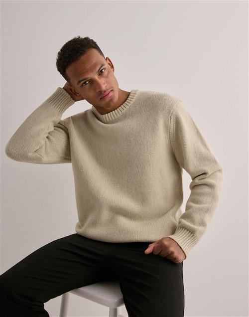 Selected Homme Slhcody Ls Knit Relaxed Crew Neck N Sweatshirts Beige