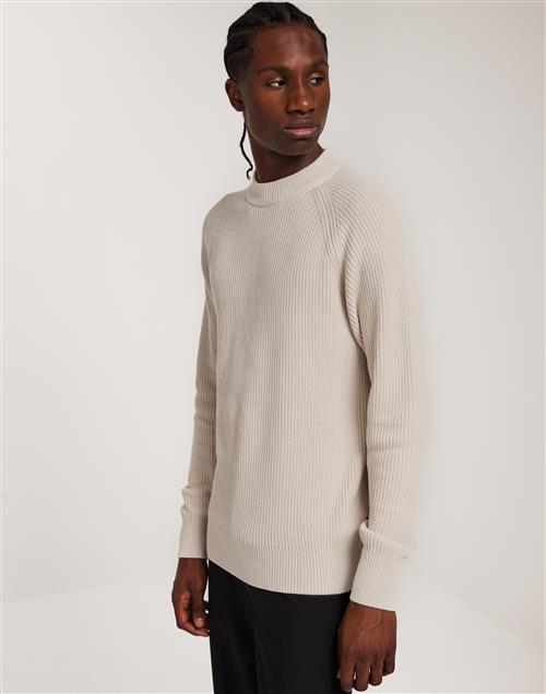 Casual Friday CFKRISTIAN raglan rib crew neck knit Striktrøjer Beige