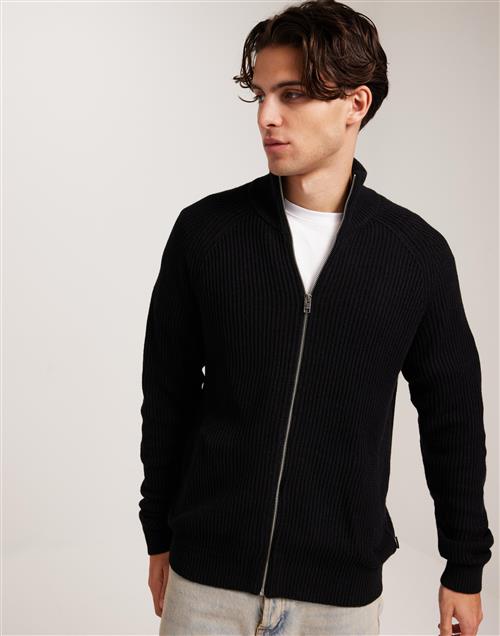 Jack & Jones Jjpannel Knit Zip Cardigan AW24 Trøjer med lynlås Sort