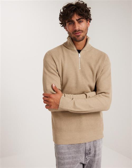 Jack & Jones Jjeperfect Knit Half Zip Sn Half zip Beige