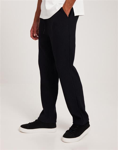 Jack & Jones Jpstkane Jjrick Plisse Sweat Pants Slacks Sort