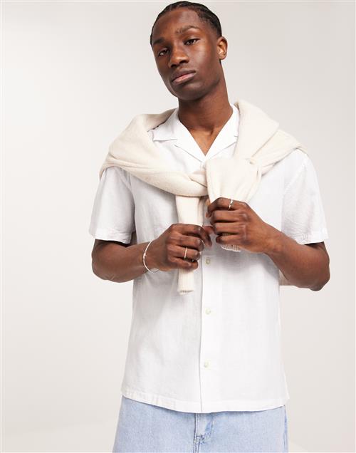 Jack & Jones Jjesummer Resort Linen Blend Shirt Hørskjorter Hvid