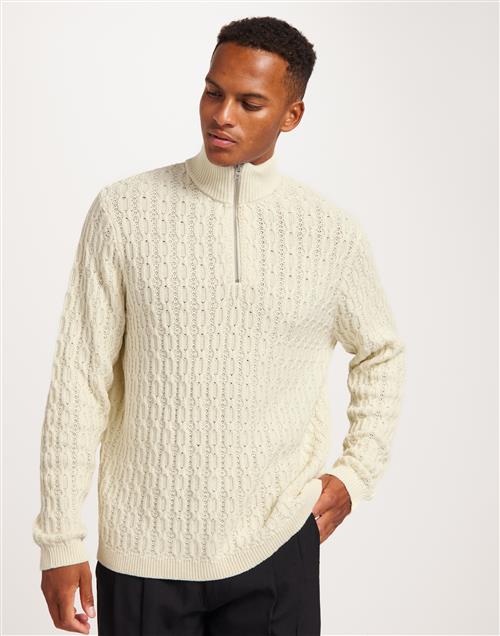 Only & Sons Onsleonard Life Reg 7 Half Zip Knit Trøjer med lynlås Beige