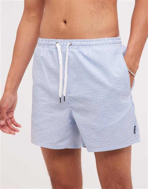 Only & Sons Onsted Stripe Seersucker Swim Noos Badeshorts Blå