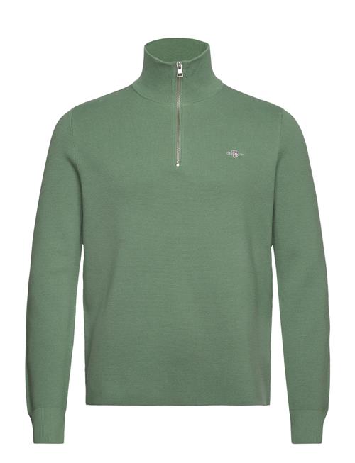 Se GANT Milano Knit Cotton Half Zip GANT Green ved Booztlet