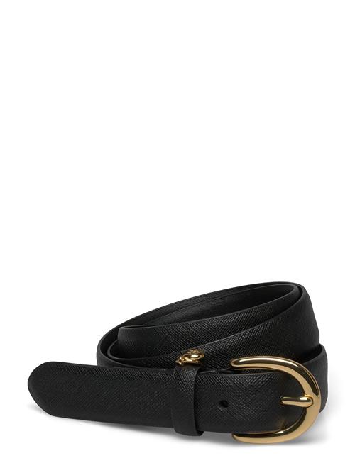 Lauren Ralph Lauren Charm Crosshatch Leather Belt Lauren Ralph Lauren Black