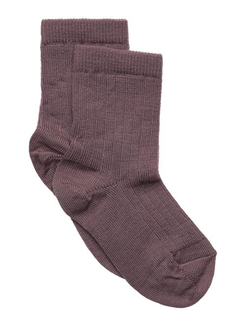 Wool Rib Socks Mp Denmark Purple