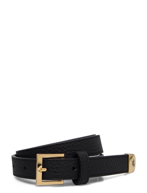 Lauren Ralph Lauren Pebbled Leather Skinny Belt Lauren Ralph Lauren Black