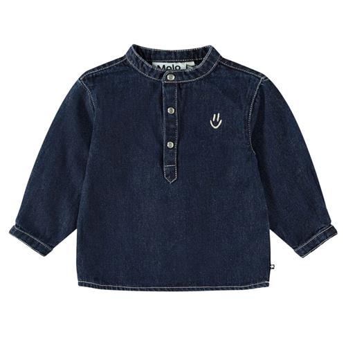 Se Molo Enoz Skjorte Oceanic Denim | Marine blå | 104 cm ved Babyshop