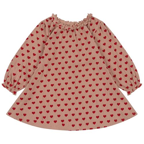 Se Konges Sløjd Chleo Dress Ocs - Coeur Mahogany | Rød | 2 years ved Babyshop