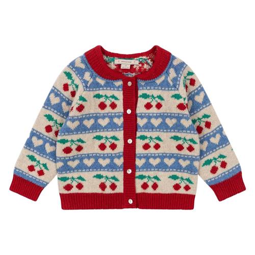 Se Konges Sløjd Belou Knit Cardigan - Cherry Stripe | Lyserød | 9 months ved Babyshop