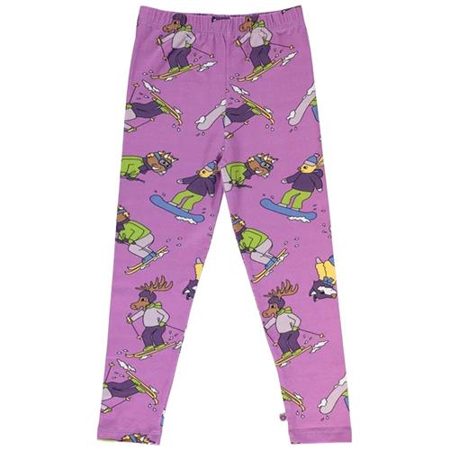 Småfolk Skiing Children Leggings Dusty Lavender 1-2 Y  Lilla  1-2 år  kvinde