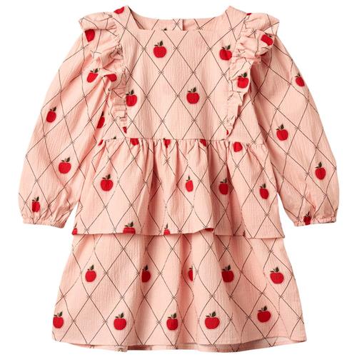 Se Fliink Apple LS Kjole Peach Whip All Over Print | Lyserød | 2 years ved Babyshop