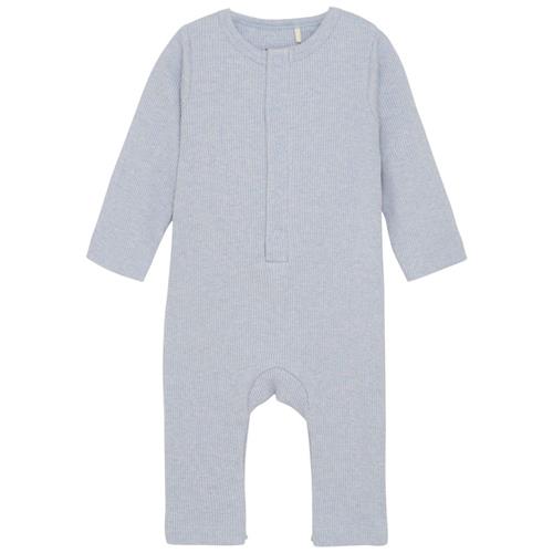 Fixoni Romper LS Mélange Rib Zen Blue Rib Romper Zen Blue Rib Romper | Blå | 68 cm