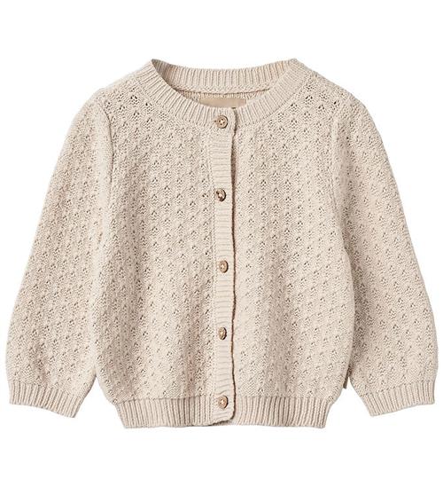 Se Wheat Cardigan - Strik - Magnella - Offwhite m. HulmÃ¸nster ved KidsWorld