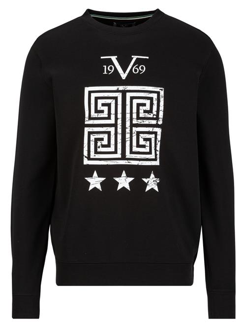 19V69 ITALIA Sweatshirt ' NICO '  sort / hvid