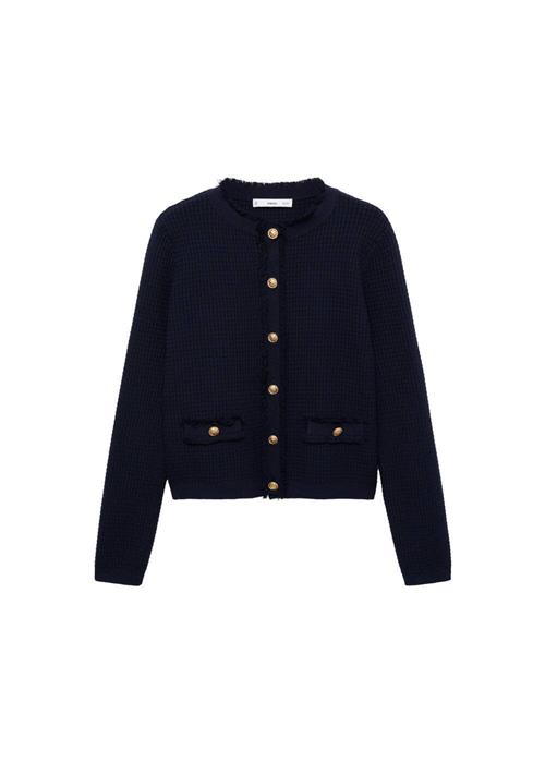 MANGO Cardigan 'COCOCHA'  navy / guld