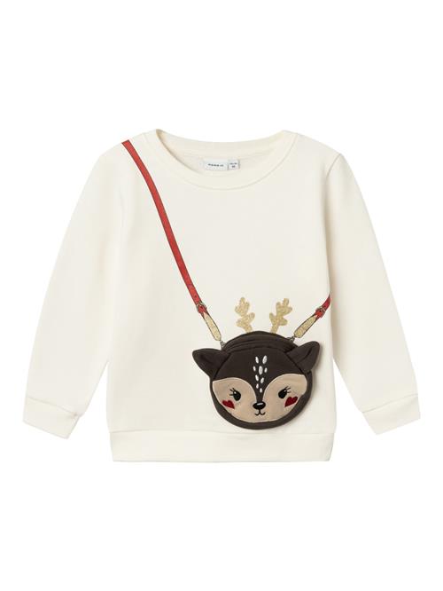 NAME IT Sweatshirt 'NMFRtinsel'  creme / choko / guld / cranberry