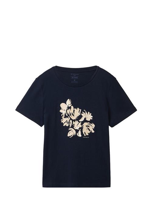 Tom Tailor T-Shirt Crew Neck Print Tom Tailor Navy