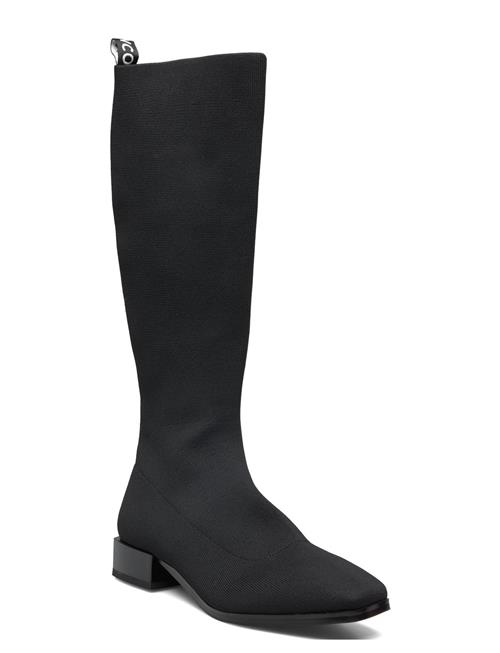 Se Bianco Biadiana Square Boot Knitted Bianco Black ved Booztlet