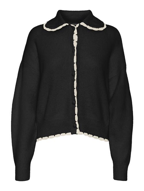 VERO MODA Cardigan 'LOULOU'  sort / hvid