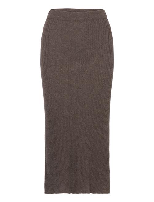 Davida Cashmere Rib A-Line Skirt Davida Cashmere Brown